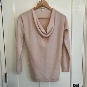 Garnet Hill 100% cashmere cowl neck rose sweater - M
